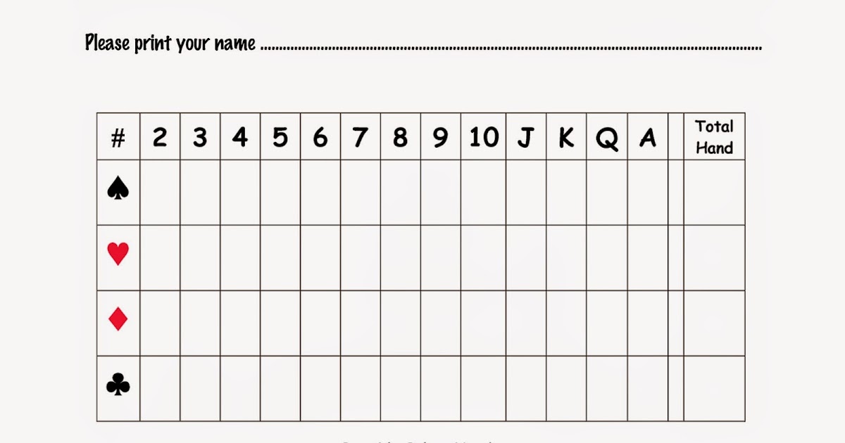 Printable Poker Run Tally Sheet