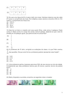 prova brasil 5º ano matematica