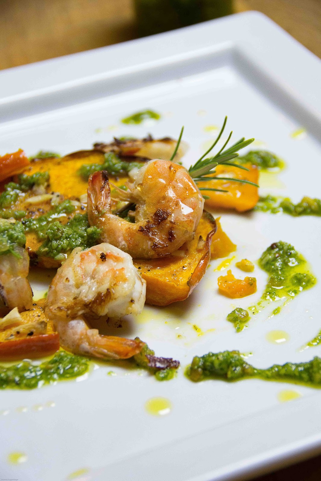 stuttgartcooking: Gebackener Kürbis mit Rucola-Pesto und gebratenen ...