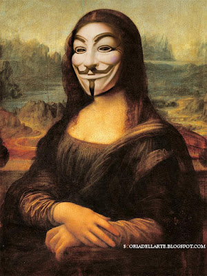 Monna Anonymous Monna Lisa Anonymous-fotomontaggi satirici di opere d'arte