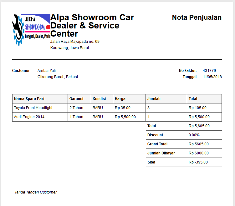 Nota Service Komputer