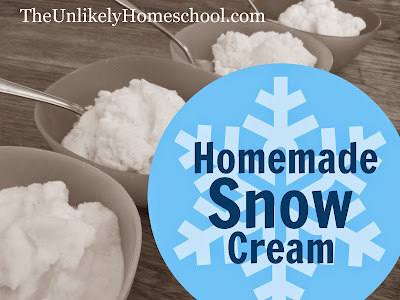 Homemade Snow Cream: Delicious, Easy-Peasy Ice Cream Made from Snow {The Unlikely Homeschool}
