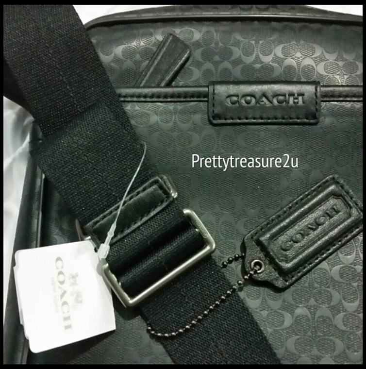 PrettyTreasure2u Coach Men's HPC Embossed Signature Map Flight