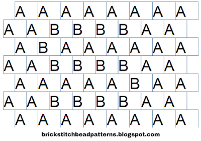 Free brick stitch alphabet 1 letter S pattern word chart.