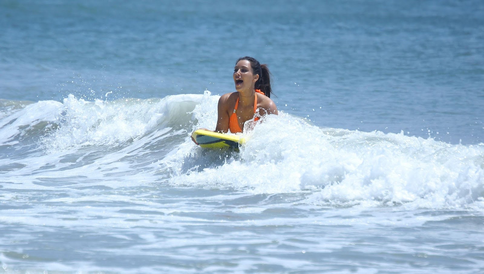 Kim Kardashian Swim Wear on Beach Taste Wallpapers