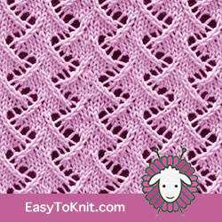 Eyelet Lace 39: Zig Zag | Easy to knit #knittingetitches #eyeletlace