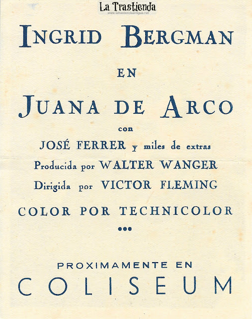 Programa de Cine - Juana de Arco - Ingrid Bergman - Jose Ferrer