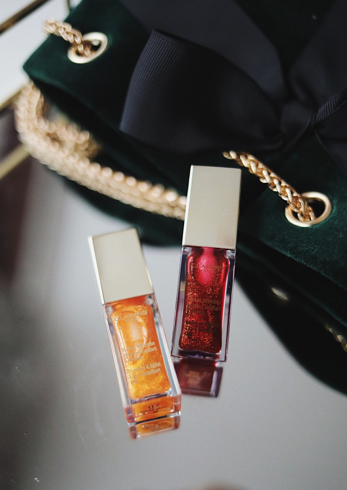 CLARINS , ÉCLAT MINUTE HUILE CONFORT LÈVRES ,PRÊTE À BRILLER , JOLI ROUGE VELVET , 07 Honey Glam,09 Red Berry , LIP TOP COAT,