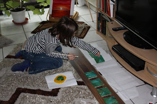Malerei von Celine: Abstrakte Fliesenmalerei in Acryl