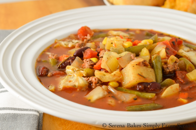 Crockpot Hamburger Vegetable Soup | Serena Bakes Simply From Scratch