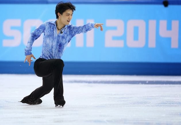 Yuzuru Hanyu (JPN) udfører sit korte program ved Vinter OL 2014