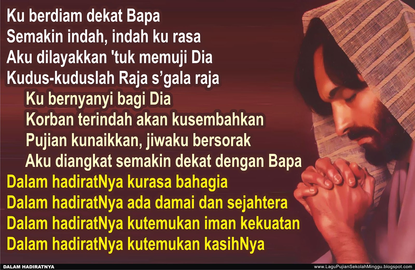 Lirik Lagu Pujian Rohani Kristen Sekolah Minggu Gereja Tuhan Yesus Dalam Hadiratnya