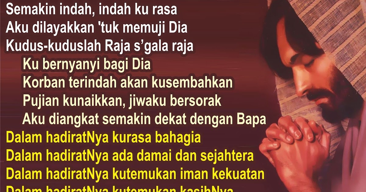 Lirik Lagu Pujian Rohani Kristen Sekolah Minggu Gereja Tuhan Yesus Dalam Hadiratnya