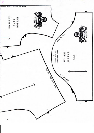 Molde de Roupas de Boneca para imprimir