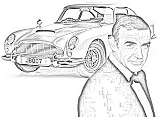 James Bond and cars coloring pages coloring.filminspector.com