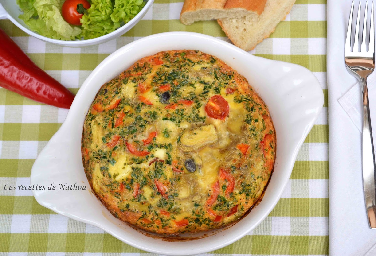 Ma cuisine au fil de mes idées...: Frittata à la feta, tomates cerise ...