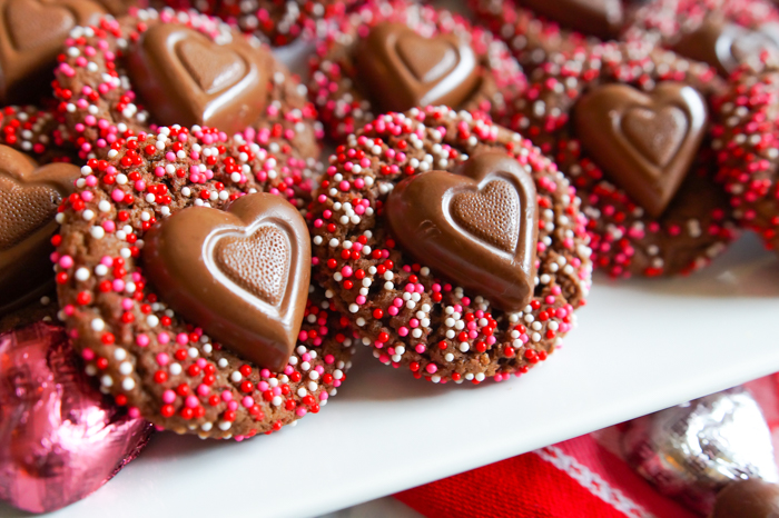 Nutella Heart Sprinkle Cookies