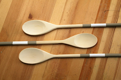 Stripe Painted Wooden Utensils