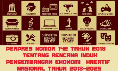Tentang Rencana Induk Pengembangan Ekonomi Kreatif Nasional TERLENGKAP PERPRES NOMOR 142 TAHUN 2018 TENTANG RINDEKRAF NASIONAL TAHUN 2018-2025