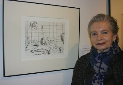 Gisela Kurkhaus-Müller, „Akt mit Krabbe“, Radierung 1979