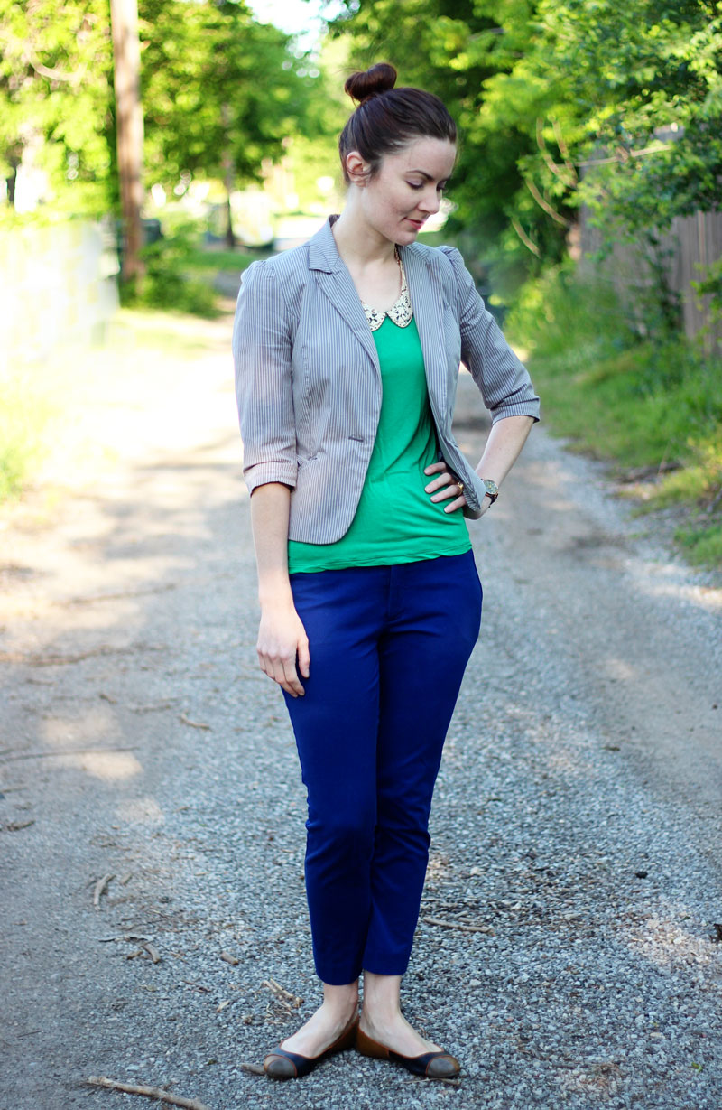 Outfit of the Week - Emerald & Cobalt | The Cream to My Coffee