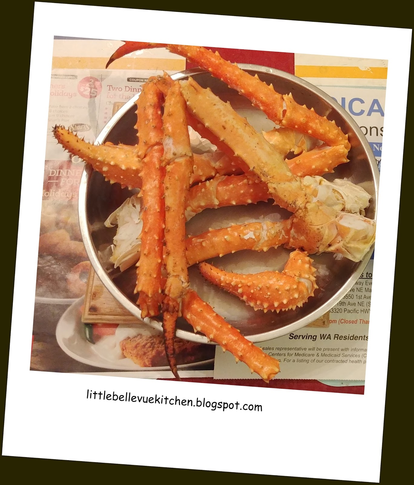 Little Bellevue Kitchen Steamed King Crab Legs with Garlic Butter