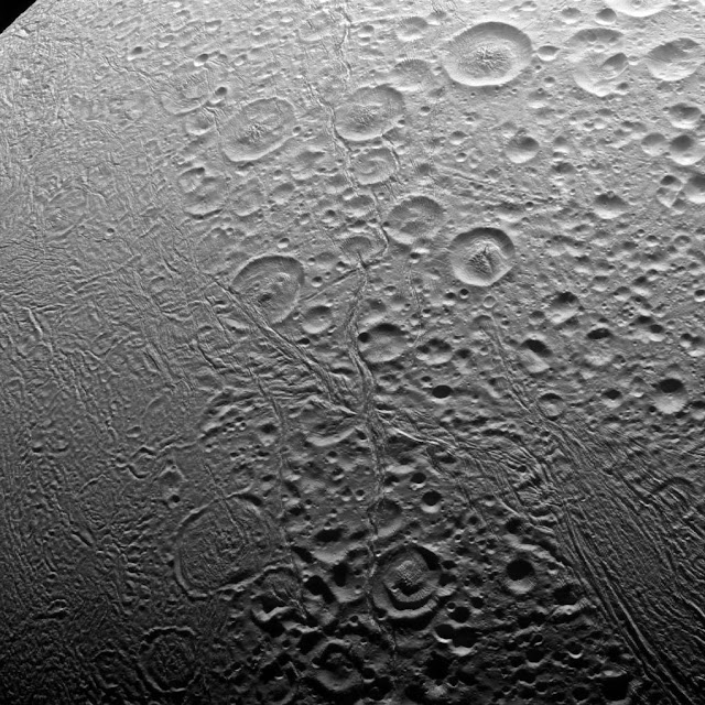 The north pole of Enceladus