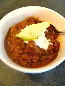 Lightening Fast So-Cal Chili:  This chili is a game changer for weeknight meals.  30 minutes is all you need.  Dinner...done. Slice of Southern