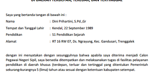 Surat pernyataan bersedia ditempatkan dimana saja pt kai Surat pernyataan bersedia ditempatkan dimana saja pt kai