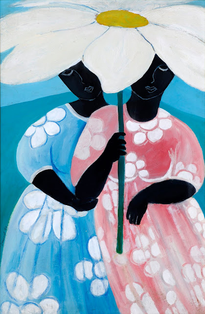 Marola with umbrella, 1987, painting by Danicel
