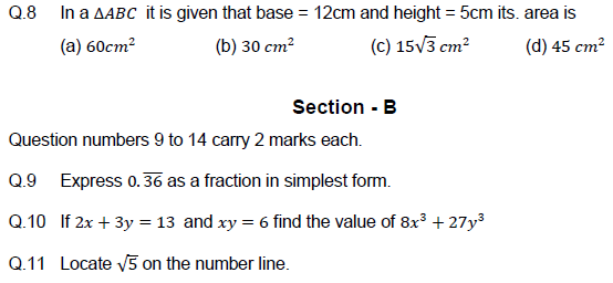 Sample paper IX  Mathematics,model paper for class 9 maths,important questions,previous year  papers,