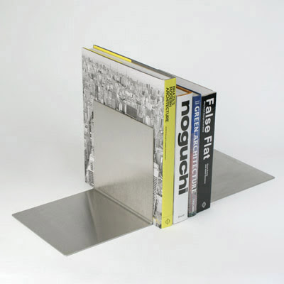 simple heavy-duty stainless steel bookends
