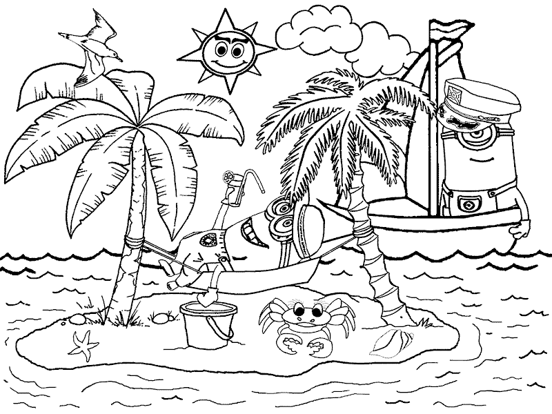 gambar mewarnai pemandangan gambar pemandangan pulau