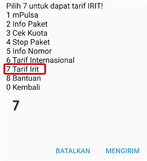 pilih tarif irit nomer 7