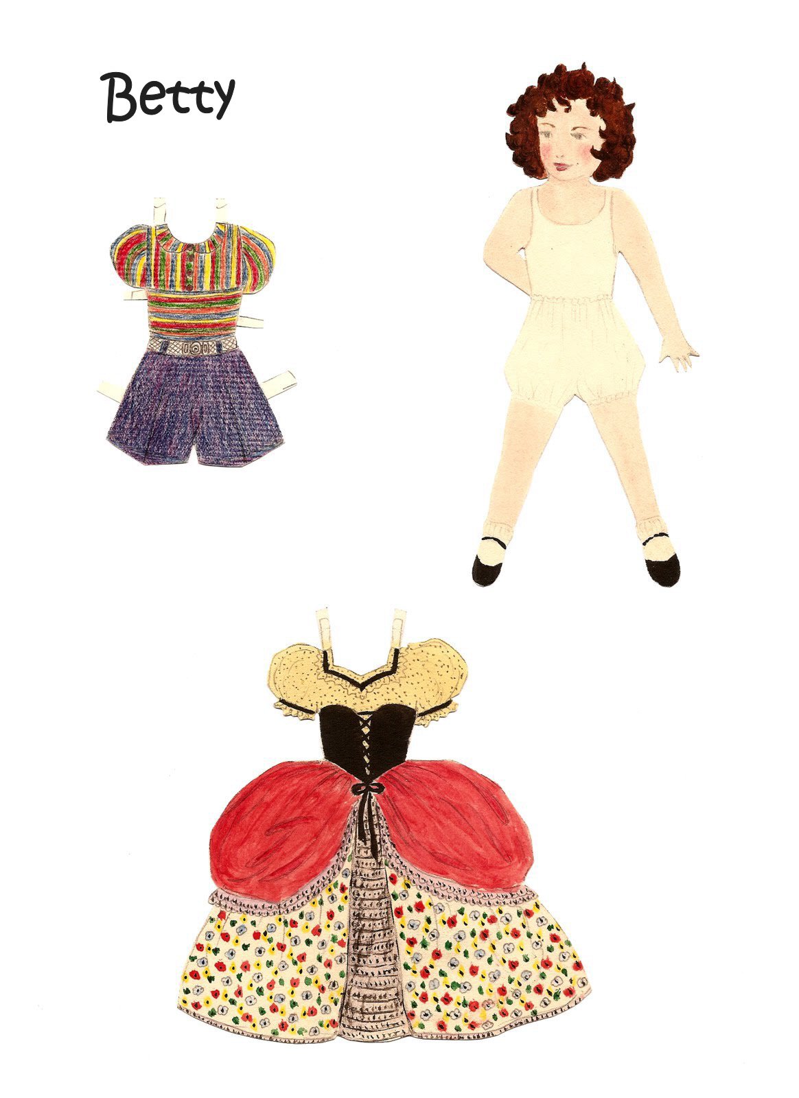 Karen`s Paper Dolls Mads 1-2 Paper Doll in Colo