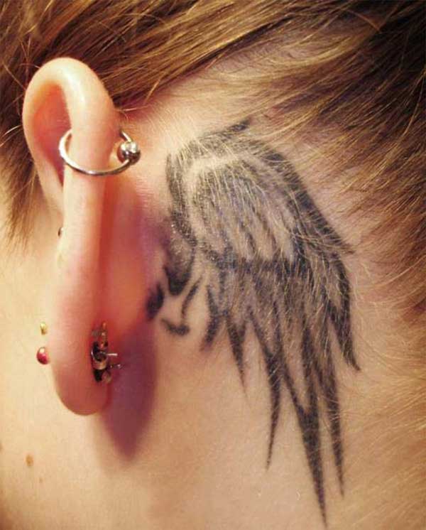 kulak arkası kanat dövmesi ear back wing tattoo kulak arkası kanat dövmesi ear back wing tattoo