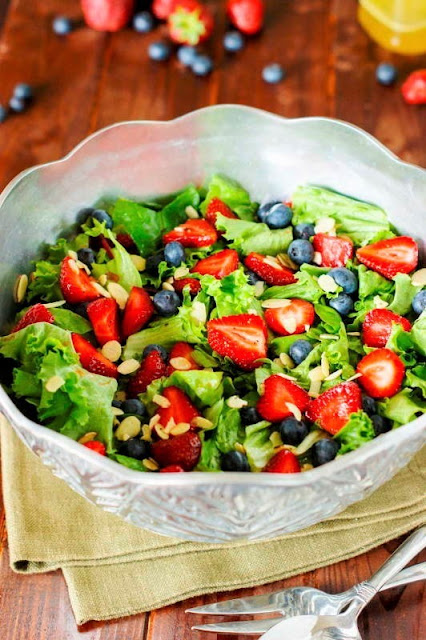  Strawberry, Blueberry & Greens Salad with Honey Vinaigrette