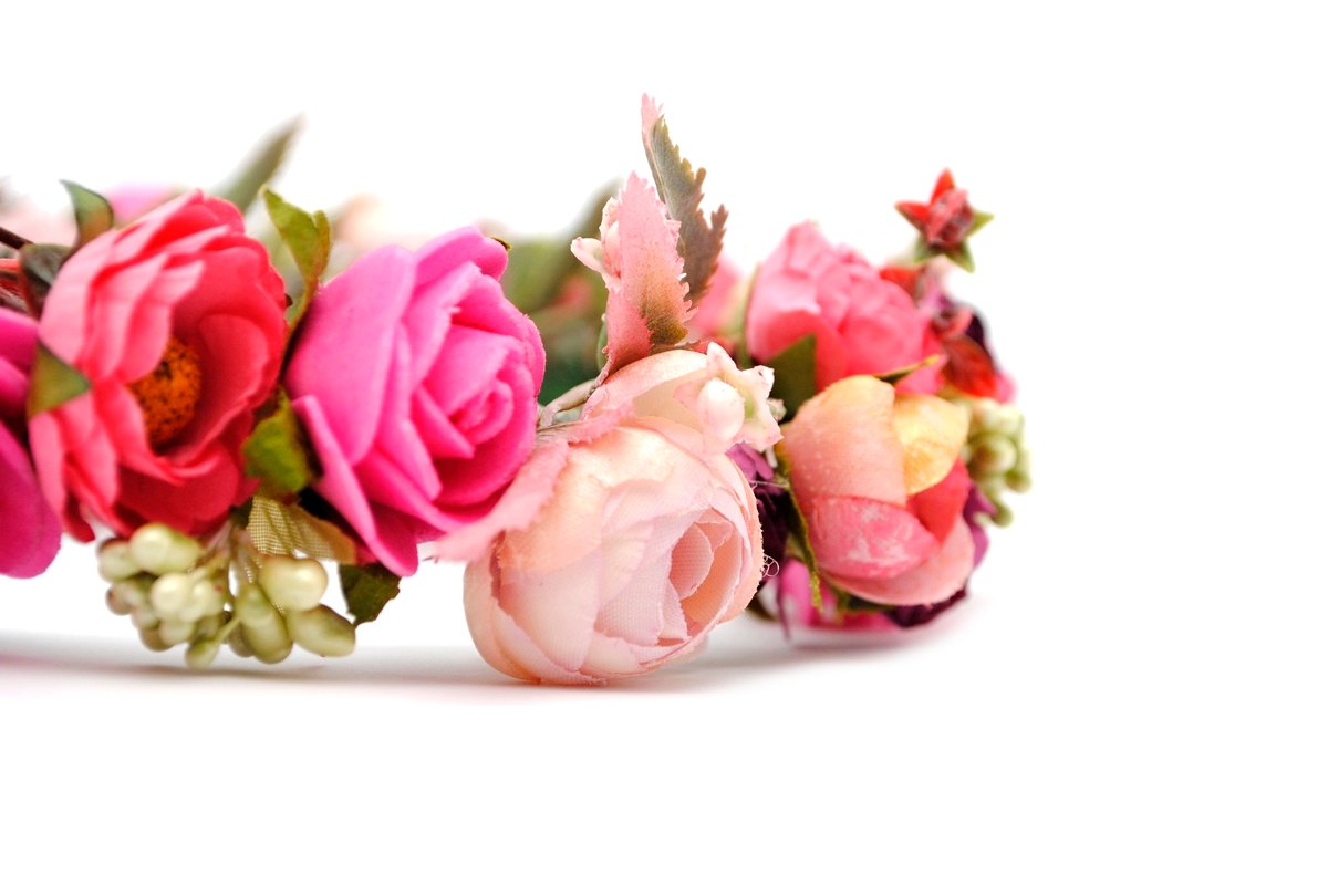 Ptaszarnia, kwiatowy wianek ślubny Laura Palmer wianek ślubny, kwiatowy wianek do sesji ślubnej, gdzie kupić wianek ślubny