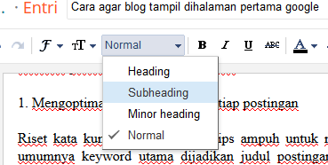 Cara agar blog tampil dihalaman pertama google - Blog Orang IT