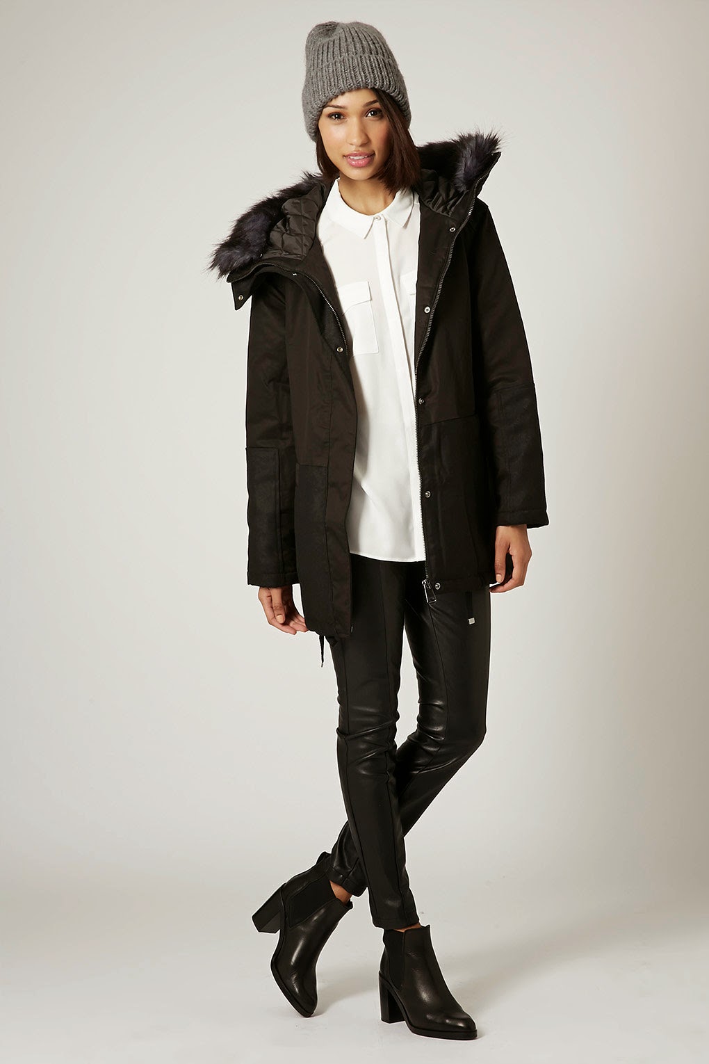 black parka topshop