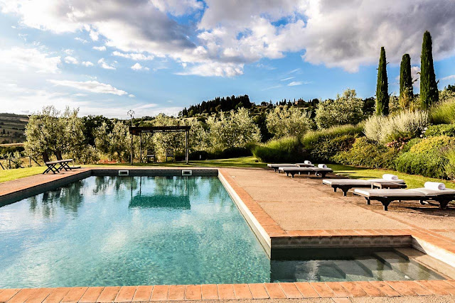Stone house nestled into the breathtaking Tuscan countryside