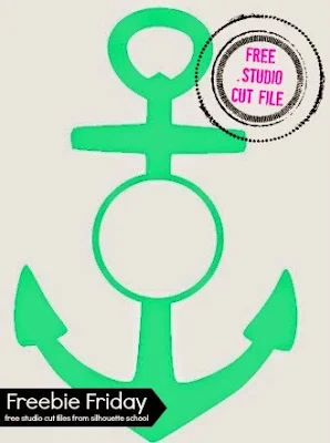 Silhouette Studio, free cut file, anchor with circle