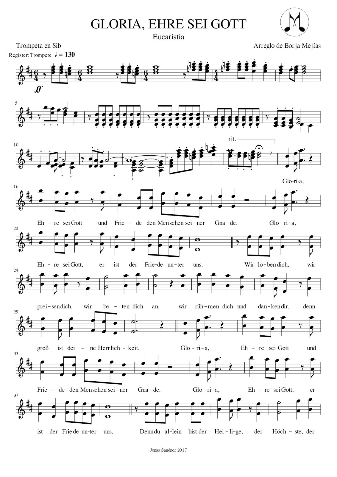 GLORIA, EHRE SEI GOTT