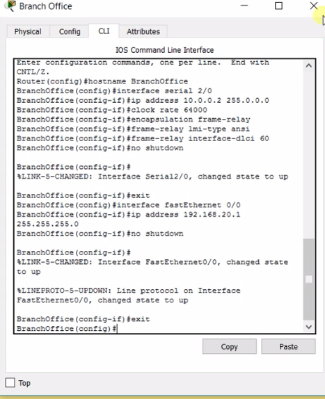 Exit configuration. Exit configuration