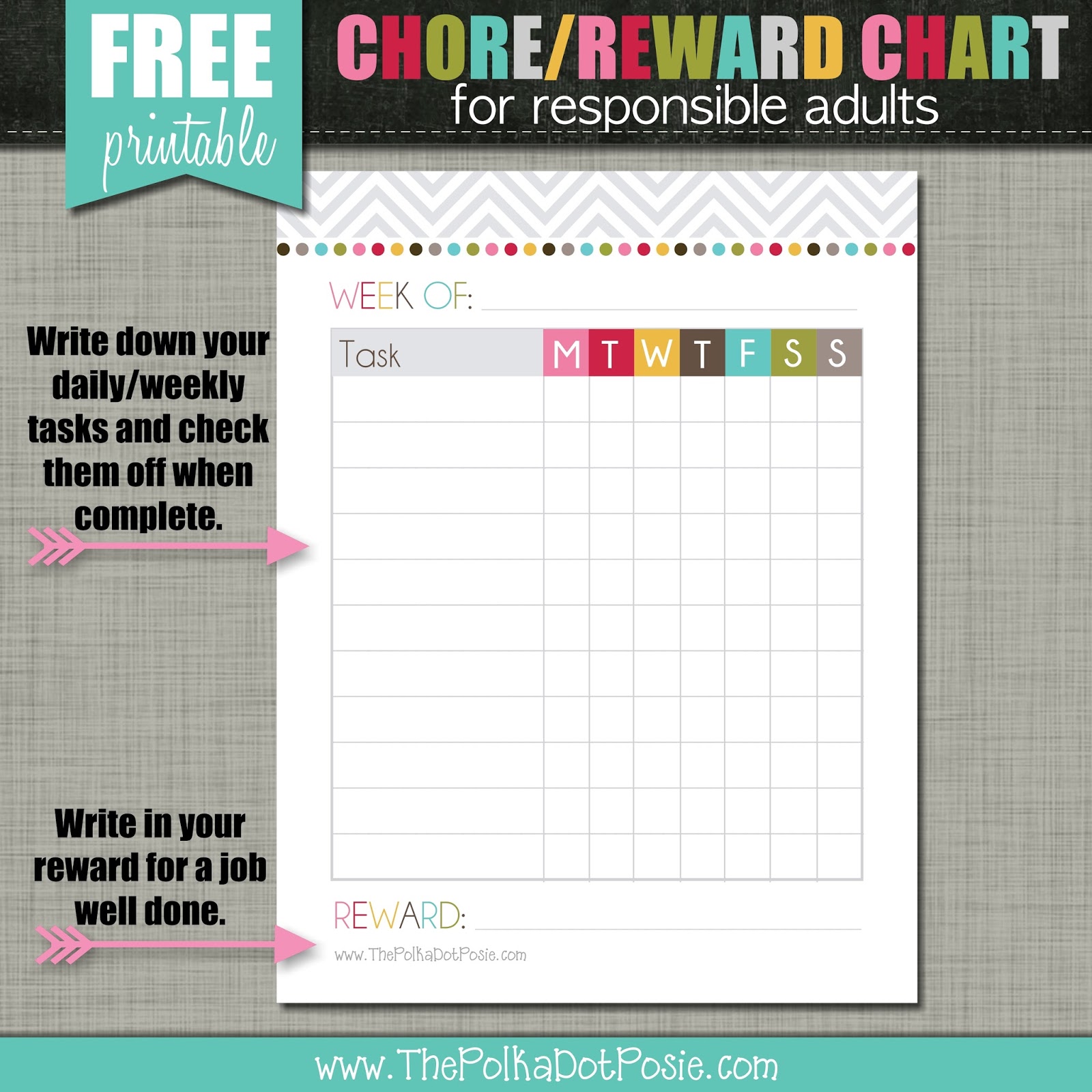 the polka dot posie your back to school countdown checklist free printable days of the week chart