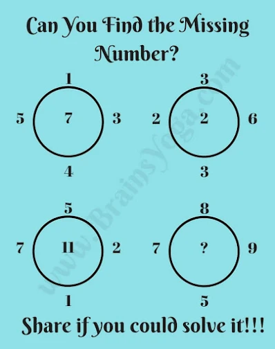 Missing Number Logic Maths Puzzle for 5th Grade Students