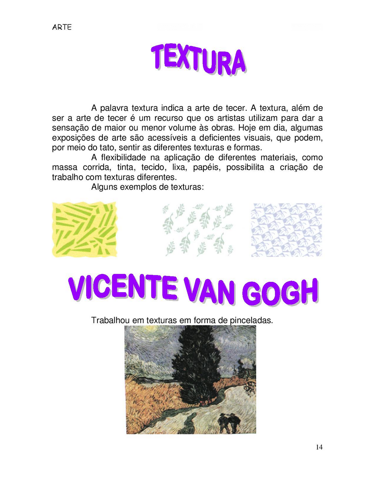 ATIVIDADES DE ARTE 8° ANO EXERCÍCIOS (IMAGENS) PARA IMPRIMIR I Artes