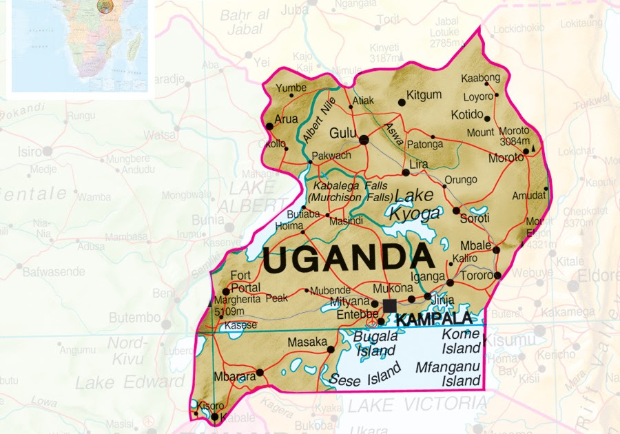 Uganda On World Map