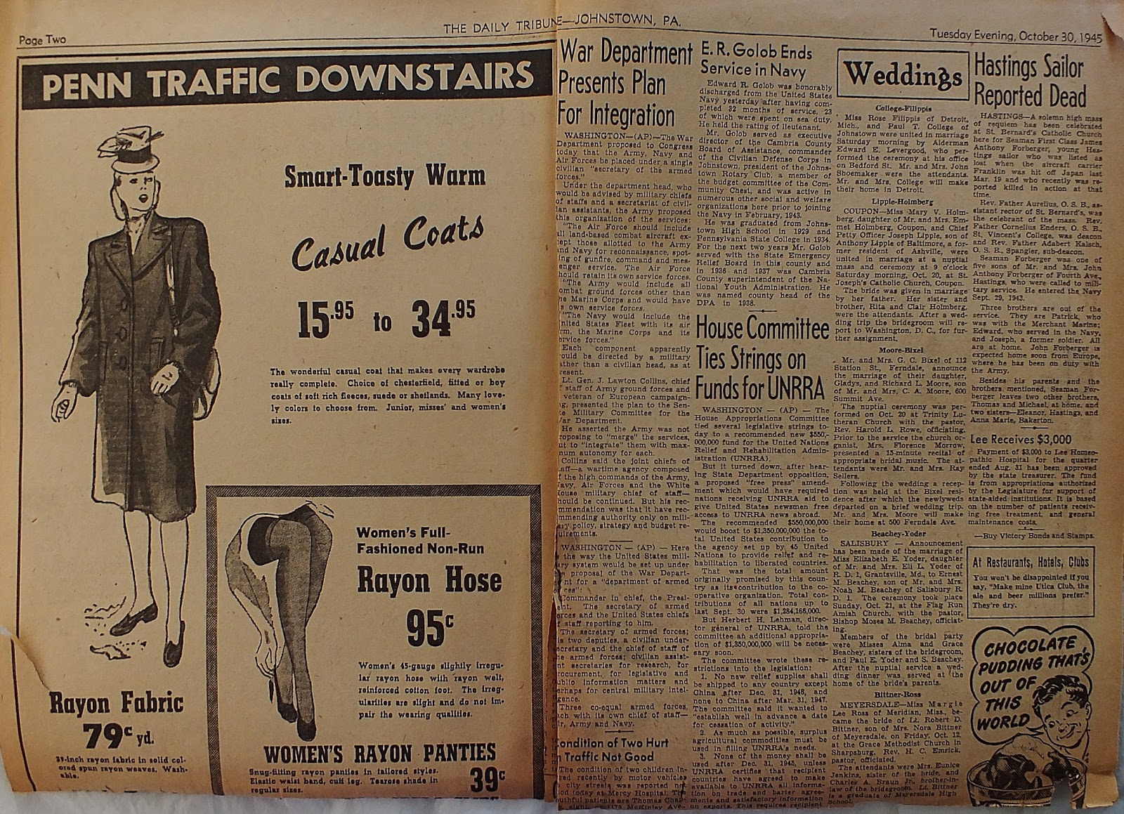 Vintage Johnstown October 30, 1945