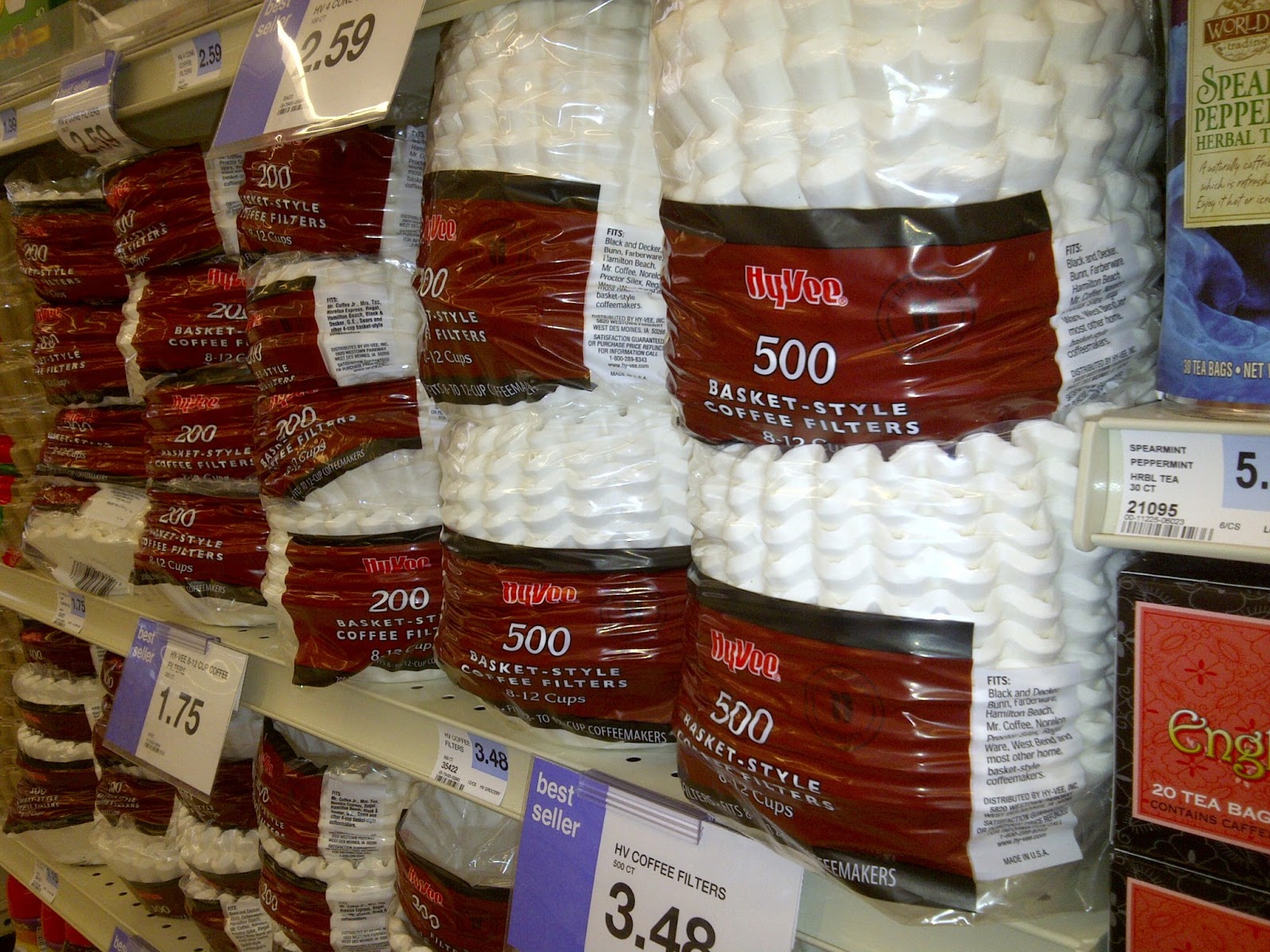 Store Display With Basket Coffee Filters Store Display With Basket Coffee Filters